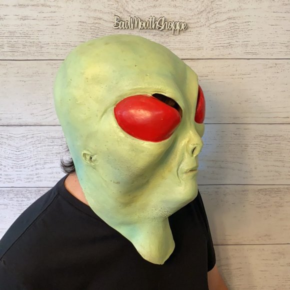 Vintage 90s The Paper Group UFO Alien Outer Space Halloween Costume Mask - Picture 3 of 8